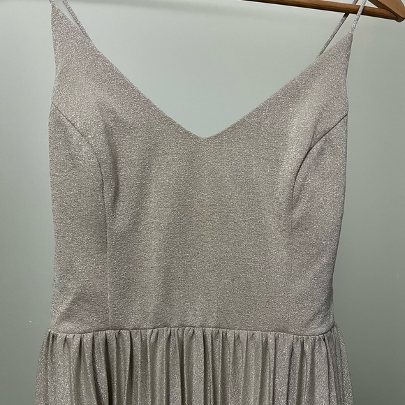 NWT Elevenses for Anthropologie Shimmering Party Dress! Sz 8 Champagne color - Picture 4 of 12